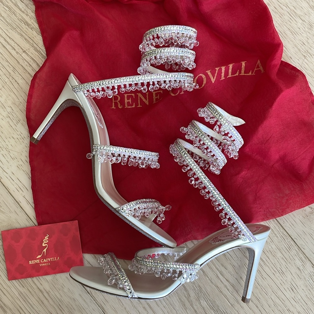 Authentic Rene Caovilla Chandelier Crystal Heel